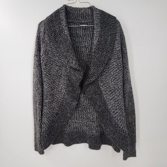 EXPRESS Gray Shimmery Open Front Cardigan Womens Size Extra Small XS - Picture 1 of 5